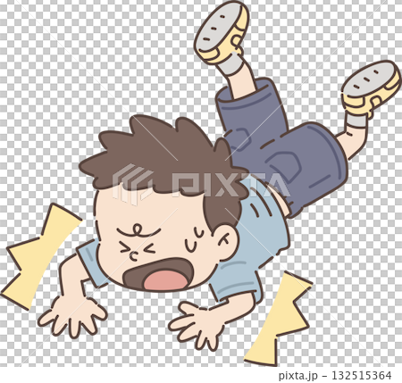 保育・福祉・教育向け|男の子のポーズ集 【転ぶ男の子】 保育・福祉・教育向け|男の子のポーズ集 【転ぶ男の子】 132515364