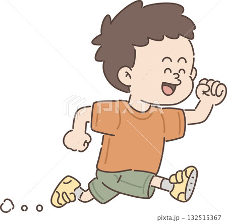 保育・福祉・教育向け｜男の子のポーズ集 【走る男の子】 132515367