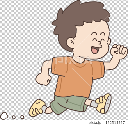 保育・福祉・教育向け｜男の子のポーズ集 【走る男の子】 132515367