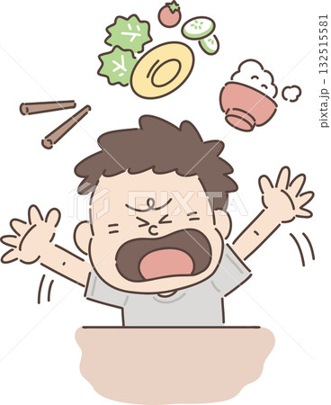 保育・福祉・教育向け｜男の子のポーズ集 【好き嫌いで泣く男の子】 132515581