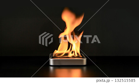 発火する小型リチウムイオンバッテリー 発火する小型リチウムイオンバッテリー 132515585