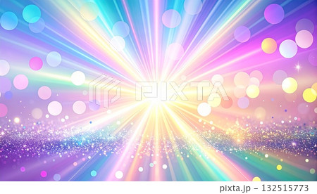 ホログラムのキラキラした放射の背景 132515773