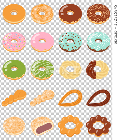 ドーナツのアイコンセット 132515945