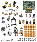 おばけとカボチャのハロウィン雑貨イラストセット（透過PNG） 132516210