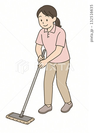 就労支援 職業訓練 軽作業(清掃・シール貼り・箱詰め)のイラスト 就労支援 職業訓練 軽作業(清掃・シール貼り・箱詰め)のイラスト 132516635