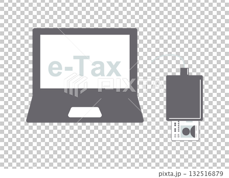 使用 IC 卡讀卡機讀取個人編號卡進行報稅的示意圖 132516879