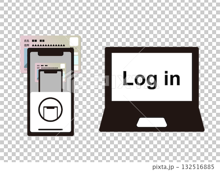 使用智慧型手機讀取個人編號卡登入的示意圖 132516885