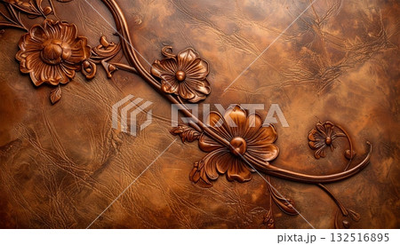Antique Asian wood carving with intricate thai dragon pattern on an old temple wall texture Antique Asian wood carving with intricate thai dragon pattern on an old temple wall texture 132516895