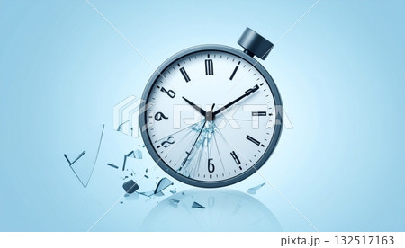 New Year blue clock with a round dial and minute and hour hands set against a white background symbolizing the deadline of the day New Year blue clock with a round dial and minute and hour hands set against a white background symbolizing the deadline of the day 132517163