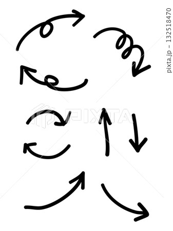 手書きのやじるし　上下　循環　UP DOWN 132518470