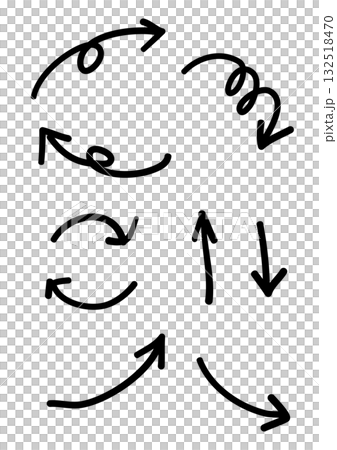 手書きのやじるし　上下　循環　UP DOWN 132518470