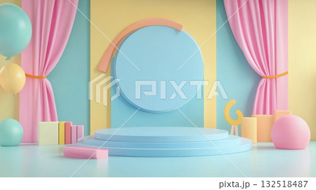 PastelColored Product Display Stand. PastelColored Product Display Stand. 132518487
