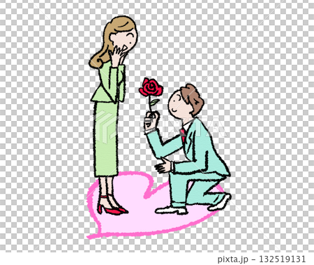 跪いてバラでプロポーズ 跪いてバラでプロポーズ 132519131