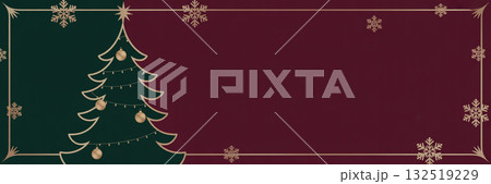シンプルでゴージャスなクリスマスバナーイラスト 132519229