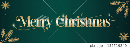 シンプルでゴージャスなクリスマスバナーイラスト 132519240