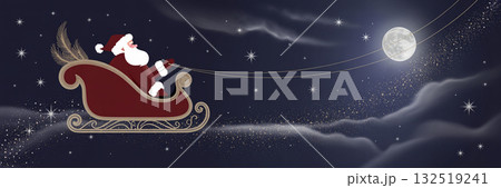 シンプルでゴージャスなクリスマスバナーイラスト 132519241