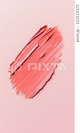 Texture of trendy color lipstick stroke creating a beautiful background for cosmetic products advertising, showcasing the vibrant hue and smooth consistency 132519325