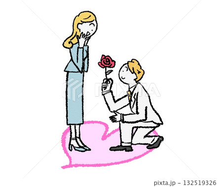 跪いてバラでプロポーズ 跪いてバラでプロポーズ 132519326