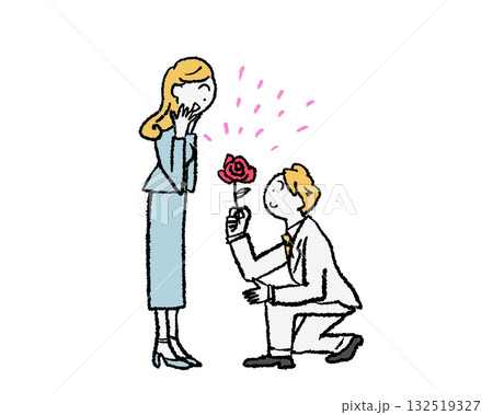 跪いてバラでプロポーズ 跪いてバラでプロポーズ 132519327