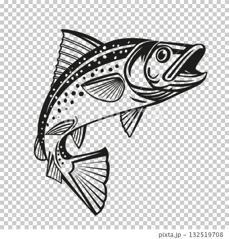 trout jumping icon trout jumping icon 132519708