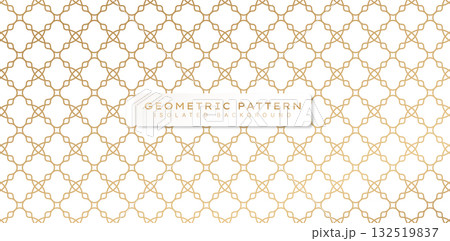Seamless geometric islamic pattern in gold color isolated white backgrounds for fabric, cover, wrapping papers, Fashionable modern wallpaper or textile material printing Seamless geometric islamic pattern in gold color isolated white backgrounds for fabric, cover, wrapping papers, Fashionable modern wallpaper or textile material printing 132519837