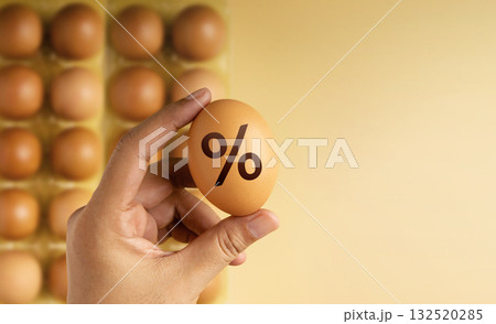 Inflation Concept. Groceries and food products showing increased prices 132520285