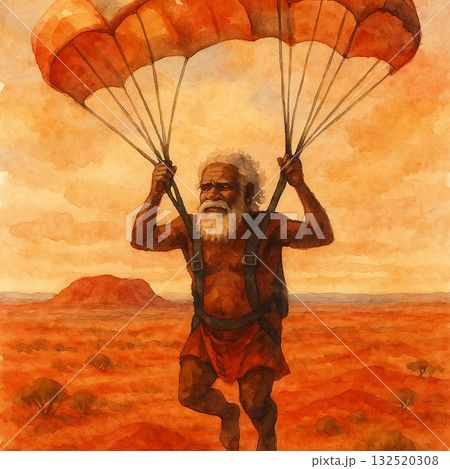 スカイダイビング 高齢者 年配 132520308