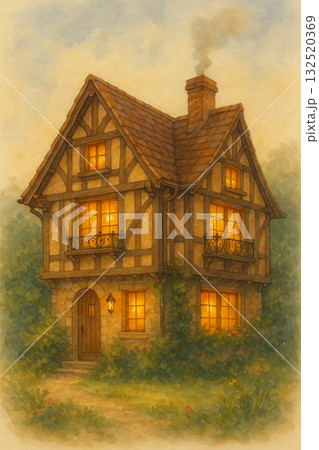 ヨーロッパ建築 欧風建築 夜 132520369