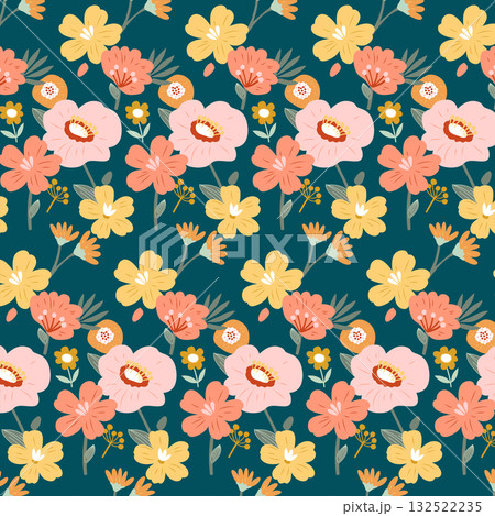 Abstract beautiful watercolor floral pattern illustration Abstract beautiful watercolor floral pattern illustration 132522235