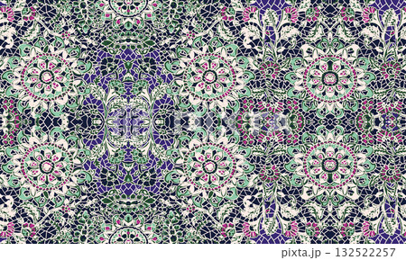 Abstract beautiful watercolor floral pattern illustration 132522257