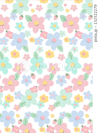 Abstract beautiful watercolor floral pattern illustration 132522279