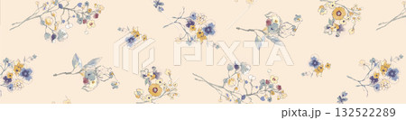 Abstract beautiful watercolor floral pattern illustration Abstract beautiful watercolor floral pattern illustration 132522289