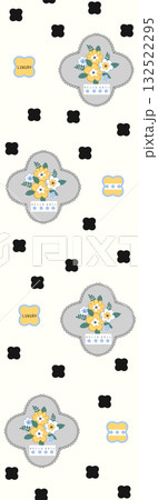 Abstract beautiful watercolor floral pattern illustration 132522295
