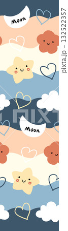 Abstract beautiful watercolor floral pattern illustration 132522357