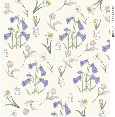 Abstract beautiful watercolor floral pattern illustration 132522421