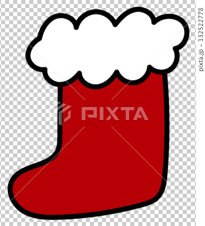 可愛いクリスマスアイコン ブーツ イラスト ベクター 132522778