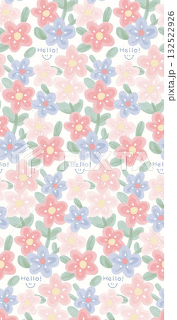 Abstract patterns and beautiful watercolor floral illustrations 132522926