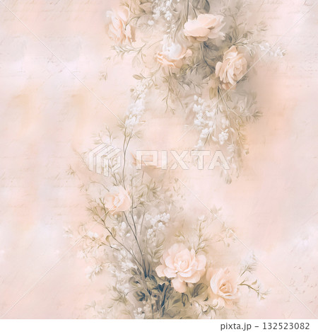 Abstract patterns and beautiful watercolor floral illustrations 132523082