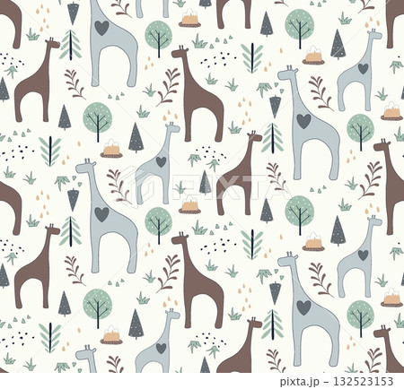 Abstract patterns and beautiful watercolor floral illustrations 132523153