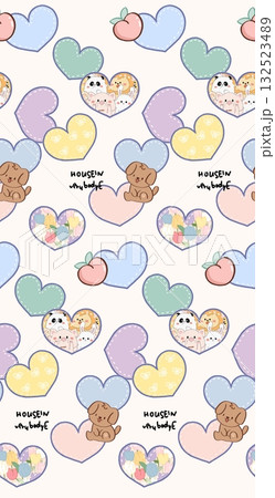 Abstract patterns and beautiful watercolor floral illustrations 132523489