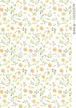 Abstract patterns and beautiful watercolor floral illustrations 132523574