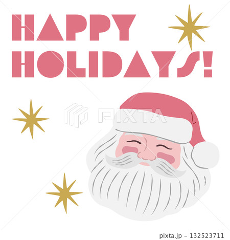 ユニークなサンタクロースの落書き風イラスト　 132523711