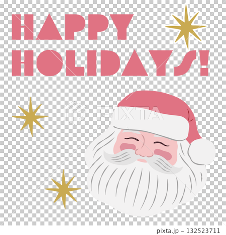 ユニークなサンタクロースの落書き風イラスト　 132523711