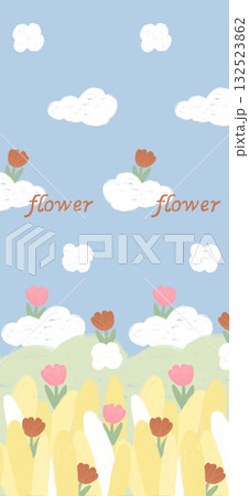 Abstract patterns and beautiful watercolor floral illustrations 132523862