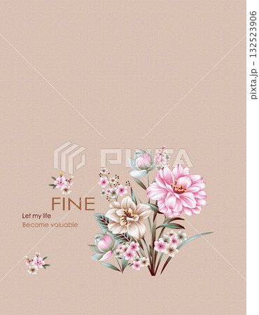 Abstract patterns and beautiful watercolor floral illustrations Abstract patterns and beautiful watercolor floral illustrations 132523906