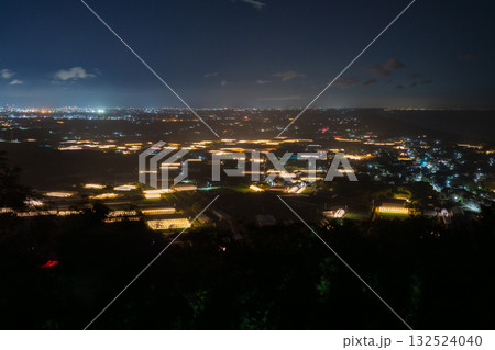 《愛知県》電照菊・ビニールハウスが輝く夜景 132524040