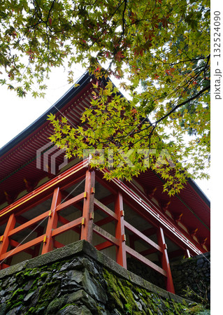 延暦寺の朱塗りの建物と木立 延暦寺の朱塗りの建物と木立 132524090