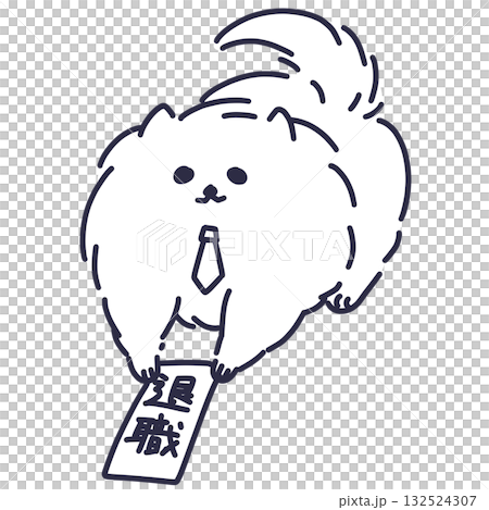 博美犬線條畫,描繪了一位正在遞交辭職信的成年上班族。 博美犬線條畫,描繪了一位正在遞交辭職信的成年上班族。 132524307