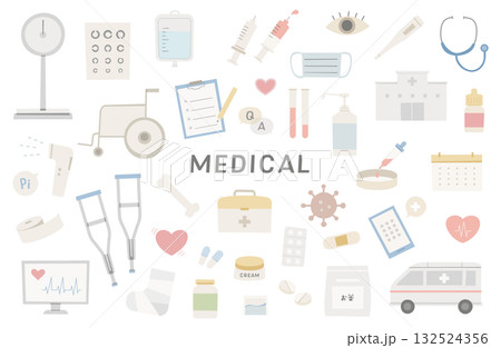 医療 落書き風 病院 健康 ヘルス メディカル イラスト ベクター セット 白バック 線なし 注射 医療 落書き風 病院 健康 ヘルス メディカル イラスト ベクター セット 白バック 線なし 注射 132524356