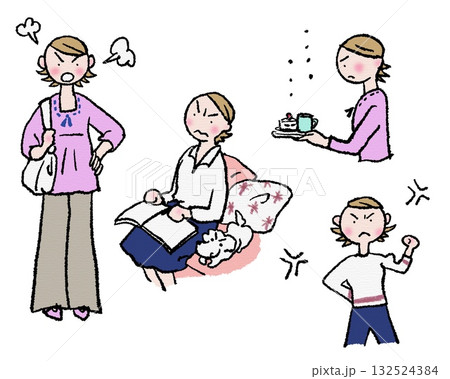 不満を抱えて怒る女性 不満を抱えて怒る女性 132524384